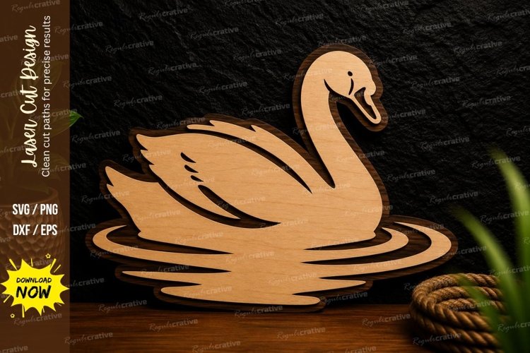Swan Lake Laser Cut Svg Design swan svg, swan ornament, lake