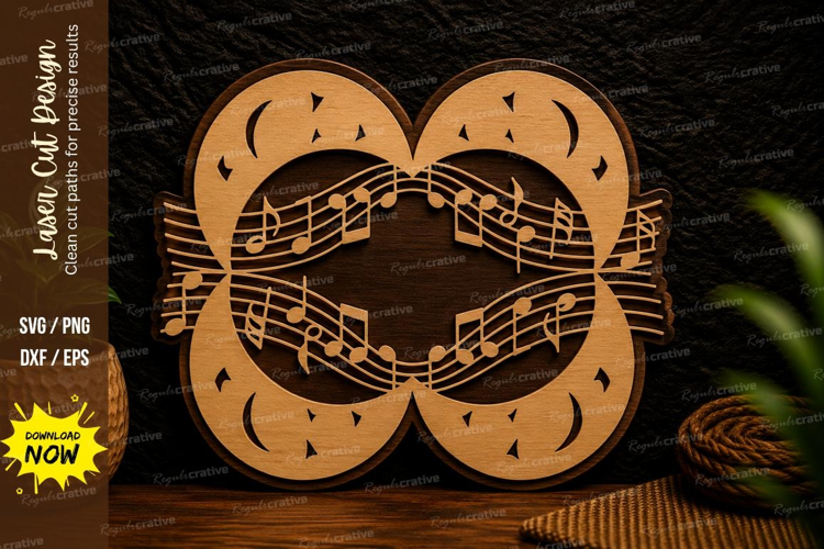 Music Heart Frame Laser Cut Svg Design music heart svg,