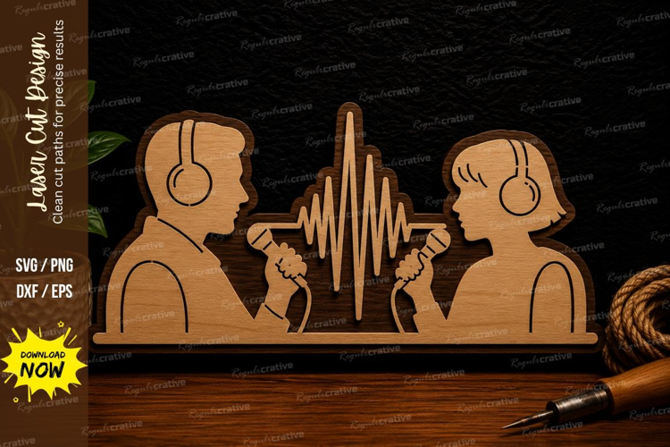 Podcast Conversation Laser Cut Svg Design podcast svg