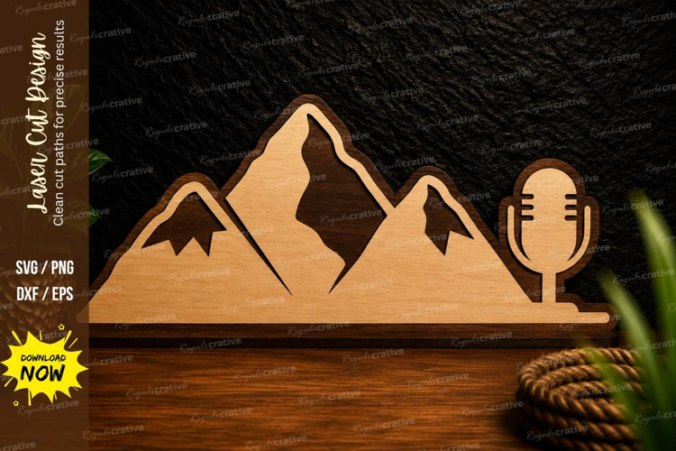 Mountain Podcast Laser Cut Svg Design mountain svg, mountain