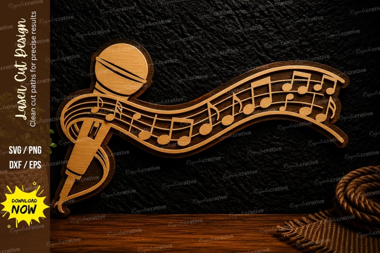 Music Notes Wave Laser Cut Svg Design music notes svg, music