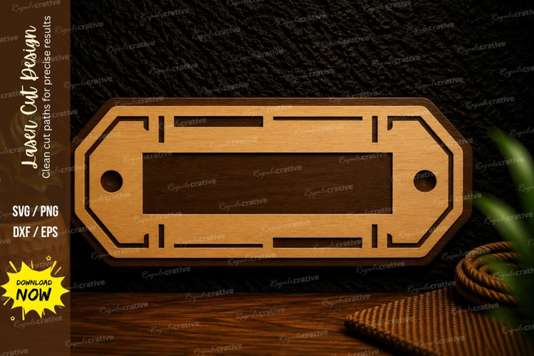 Industrial Nameplate Laser Cut Svg Design industrial namepla