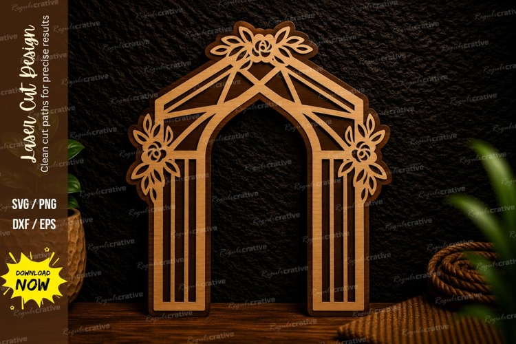 Floral Wedding Arbor Laser Cut Svg Design wedding arbor svg,