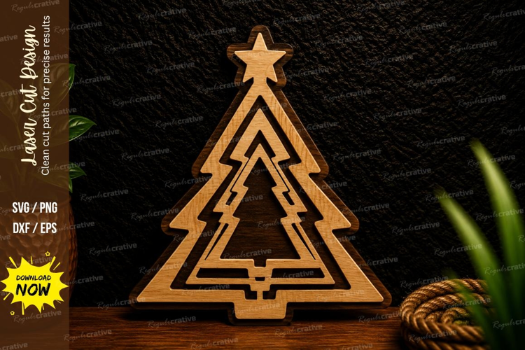Layered Christmas Tree Laser Cut Svg Design layered christma