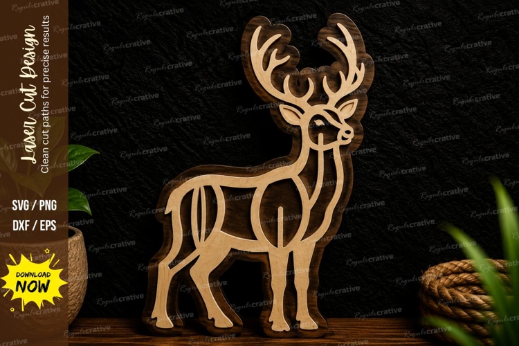 Reindeer Ornament Laser Cut Svg Design reindeer svg, christm