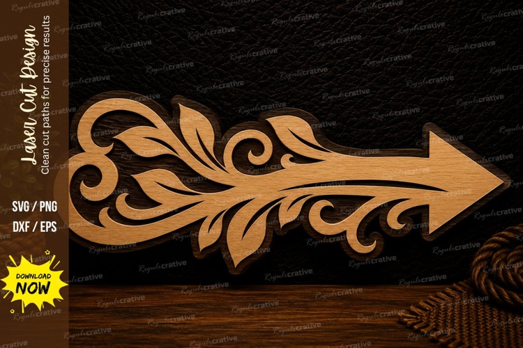 Decorative Arrow Ornament Laser Cut Svg Design decorative