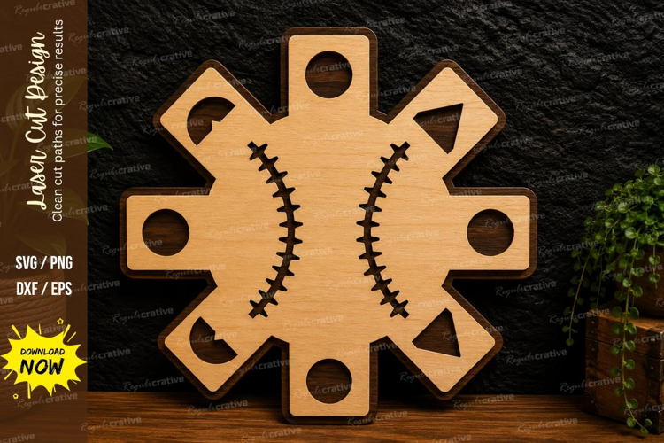 Baseball Snowflake Laser Cut Svg Design baseball snowflake