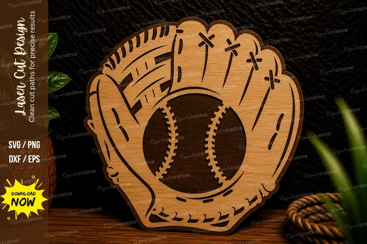 Baseball Glove Laser Cut Svg Design baseball glove svg