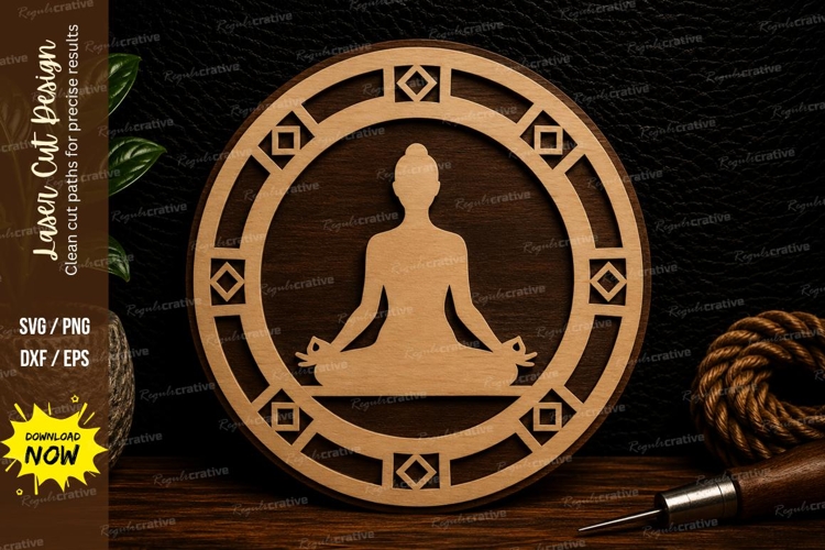 Meditation Mandala Laser Cut Svg Design meditation svg, yoga