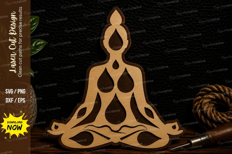 Yoga Meditation Pose Laser Cut Svg Design yoga meditation