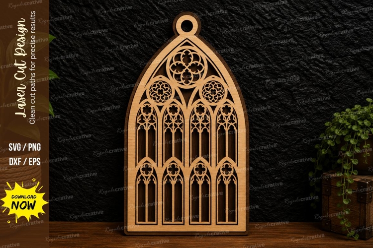 Gothic Cathedral Window Laser Cut Svg Design gothic window