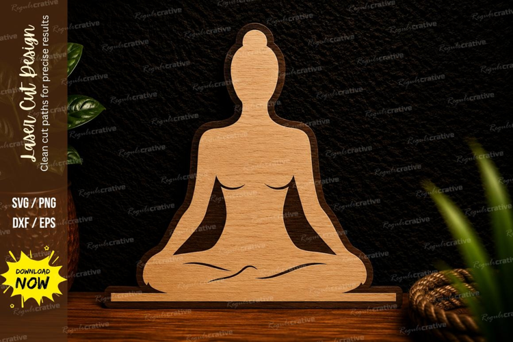 Meditation Yoga Pose Laser Cut Svg Design meditation svg