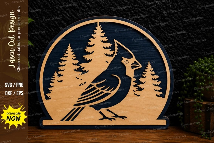 Cardinal Bird Forest Laser Cut Svg Design cardinal bird svg,
