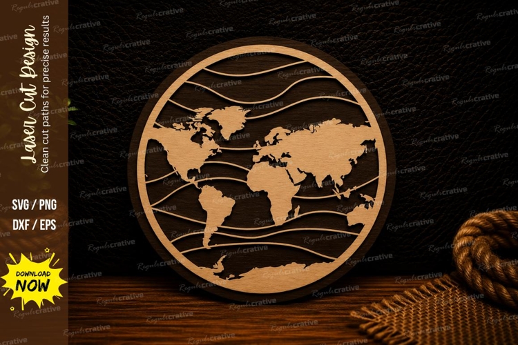 World Map Laser Cut