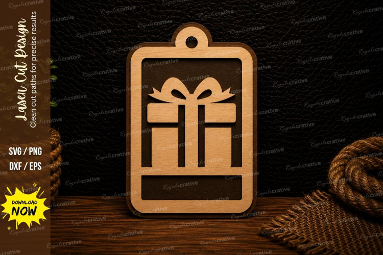 Gift Tag Ornament Christmas Decoration Laser Cut SVG File
