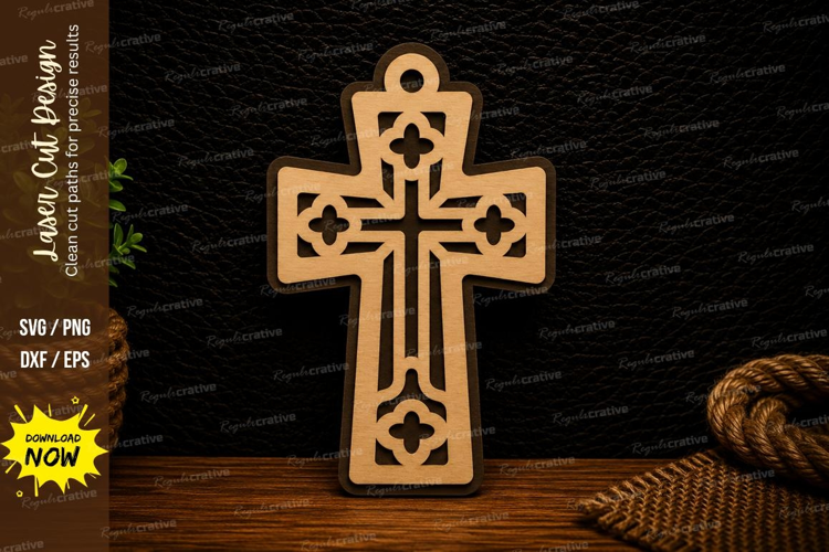 Decorative Christian Cross Religious Wall Decor Laser Cut