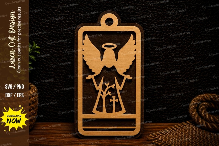 Angel Ornament Christmas Religious Decor Laser Cut SVG File