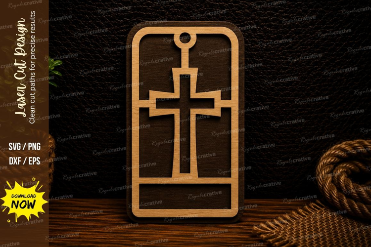 Christian Cross Bookmark Religious Ornament Laser Cut SVG