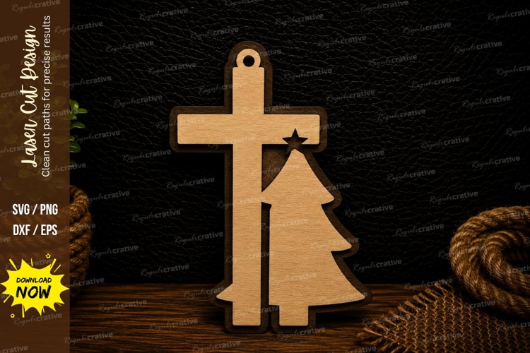Christian Cross Christmas Tree Ornament Religious Holiday La
