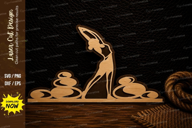 Yoga Balance Zen Meditation Wall Decor Laser Cut SVG File yo