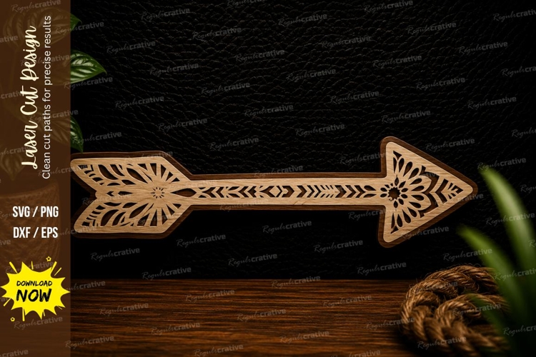 Decorative Tribal Arrow Boho Wall Decor Laser Cut SVG File
