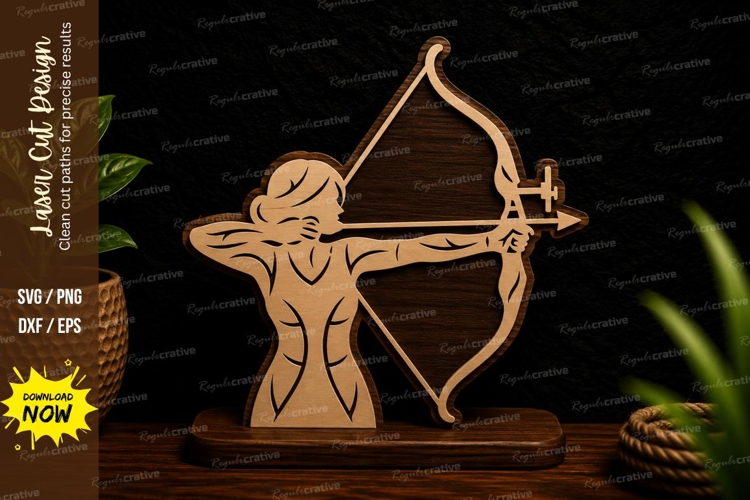 Female Archer Silhouette Laser Cut Svg Design female archer