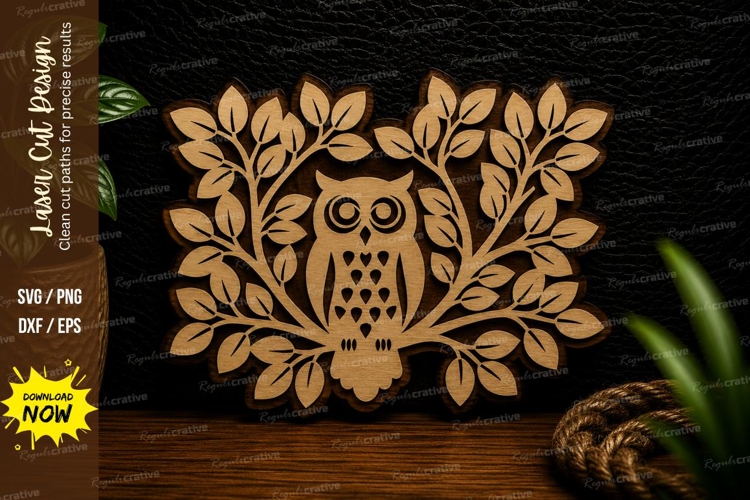 Owl Floral Wreath Laser Cut Svg Design owl wreath svg, owl