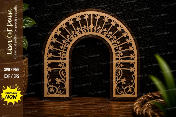 Ornate Cathedral Arch Laser Cut Svg Design cathedral arch