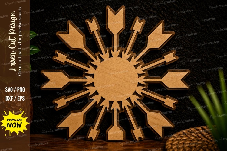 Arrow Sunburst Mandala Laser Cut Svg Design arrow mandala sv