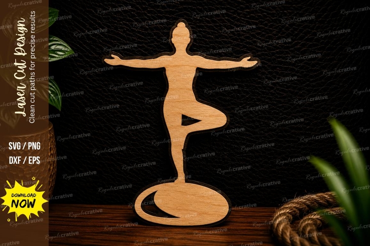 Tree Pose Yoga Laser Cut Svg Design tree pose yoga svg, yoga