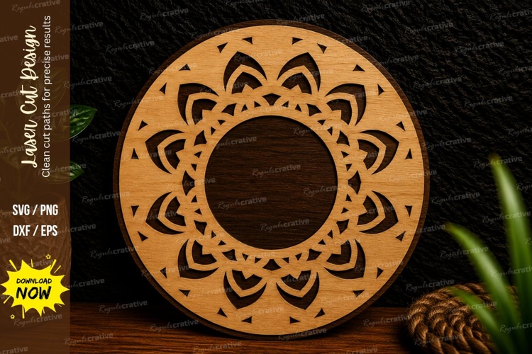 Decorative Mandala Frame Laser Cut Svg Design mandala frame