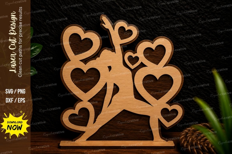 Love Heart Tree Laser Cut Svg Design heart tree svg, love
