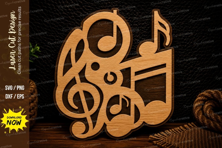 Music Notes Composition Laser Cut Svg Design music notes svg