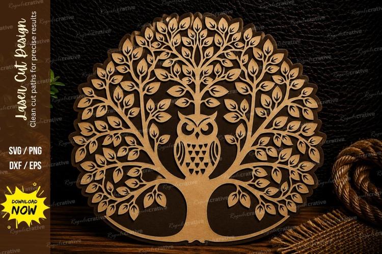 Owl Tree Of Life Laser Cut Svg Design owl tree svg, tree