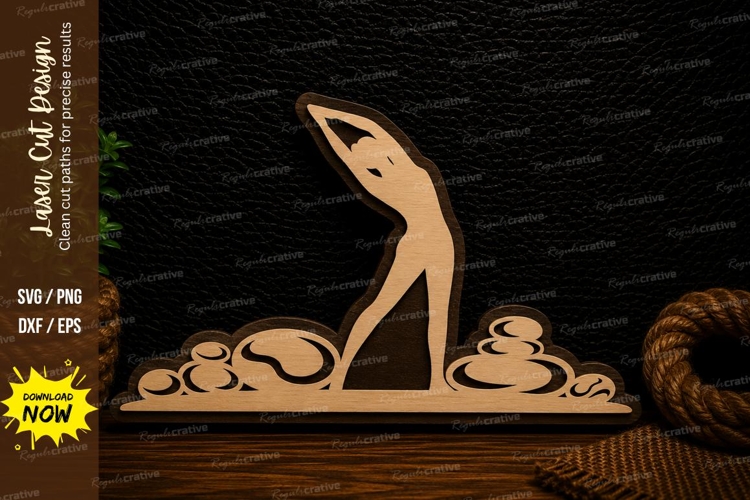 Yoga Stretch Pose Laser Cut Svg Design yoga pose svg, stretc