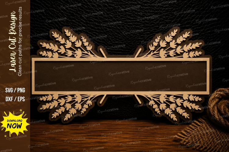 Lavender Name Plate Laser Cut Svg Design lavender frame svg,