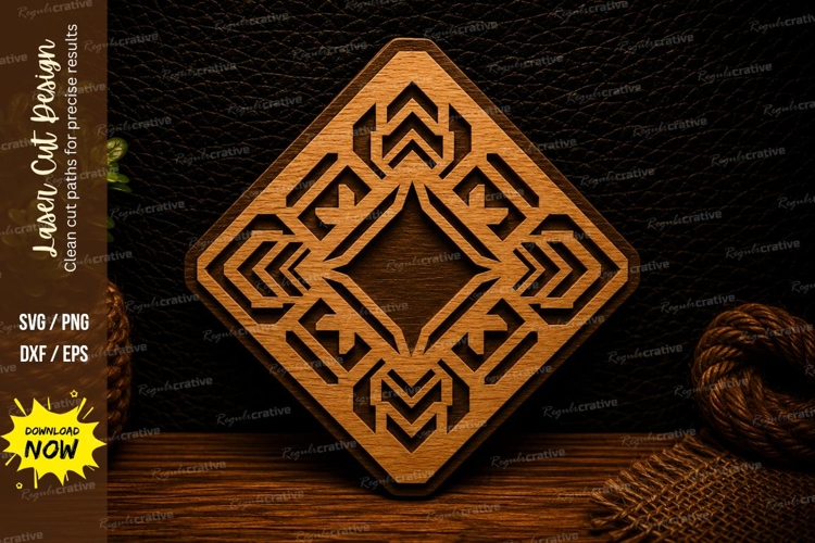 Geometric Diamond Frame Laser Cut Svg Design diamond frame