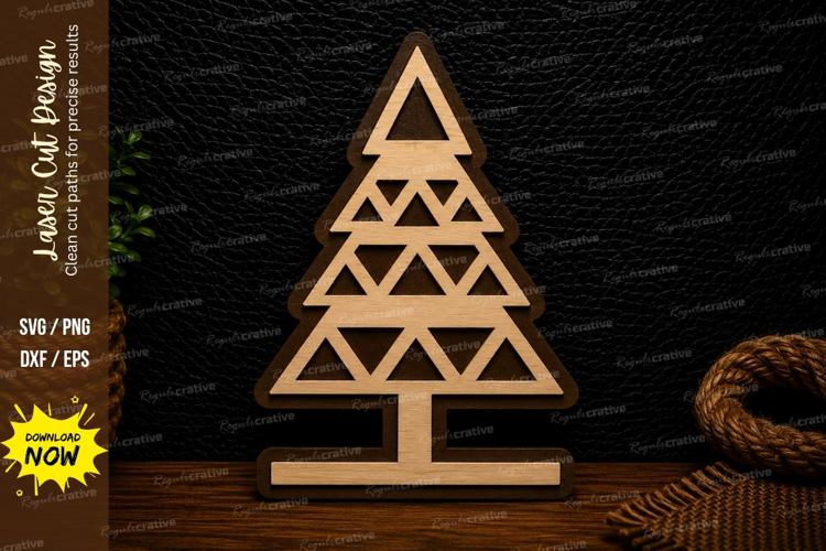 Geometric Christmas Tree Laser Cut Svg Design christmas tree