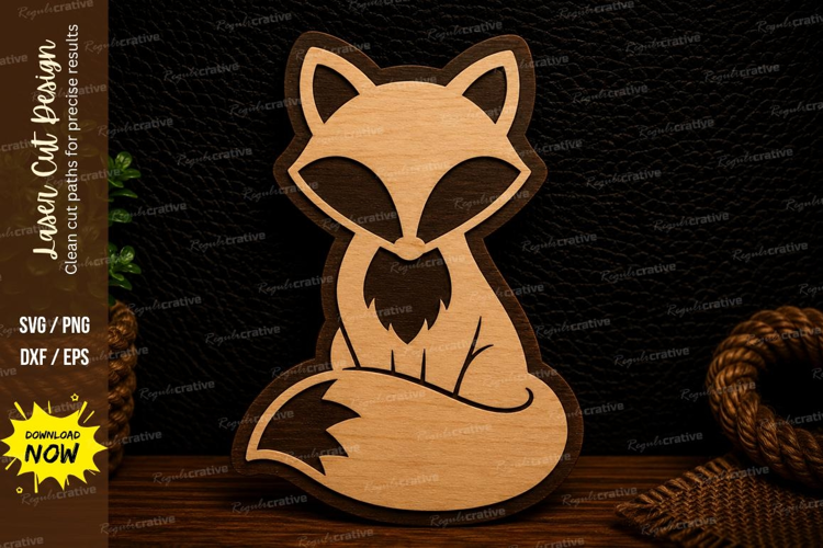Cute Sitting Fox Laser Cut Svg Design fox svg, cute fox desi