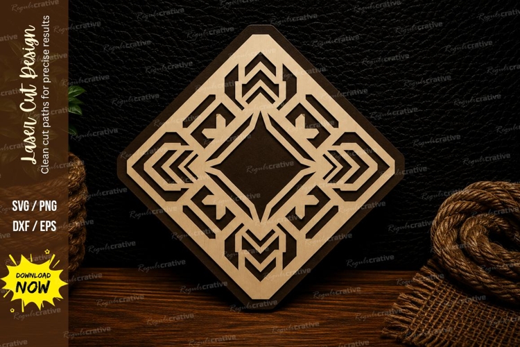 Geometric Diamond Frame Laser Cut Svg Design diamond frame