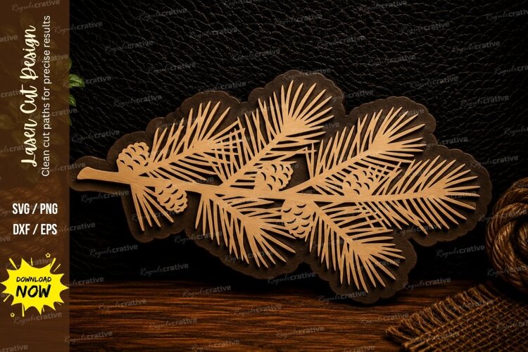 Pinecone Wreath Laser Cut Svg Design pinecone wreath svg example image 1