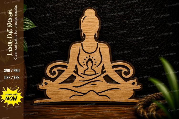 Meditation Buddha Pose Laser Cut Svg Design meditation svg