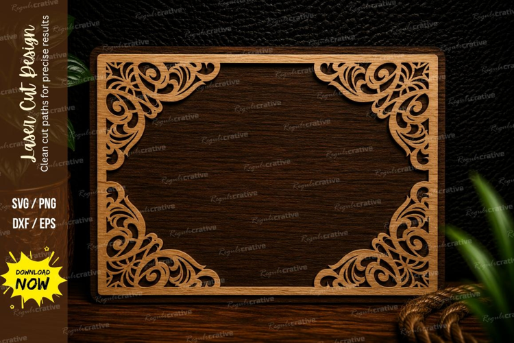 Elegant Corner Scroll Frame Laser Cut SVG Design corner fram
