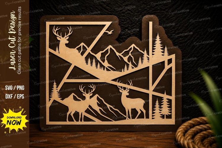 Deer Monogram Svg Image 17