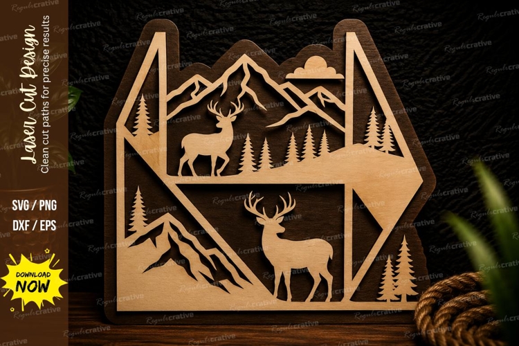 Mountain Scene Silhouette Image 7
