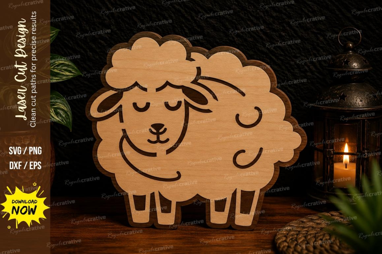 Cute Sleeping Sheep Laser Cut SVG Design cute sheep svg