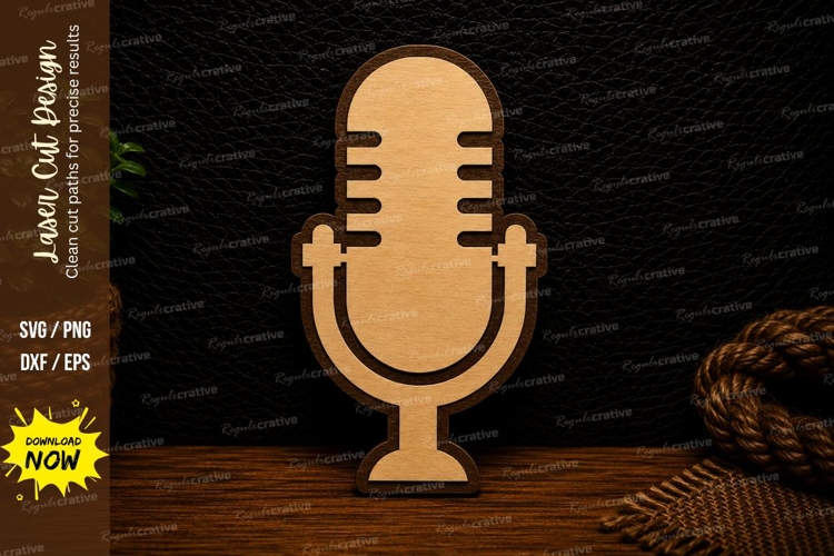 Classic Podcast Microphone Laser Cut SVG Design microphone