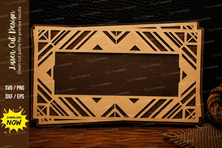 Modern Geometric Rectangle Frame Laser Cut SVG Design geomet
