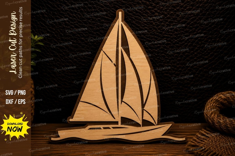 Classic Sailboat Laser Cut SVG Design sailboat svg, sailing