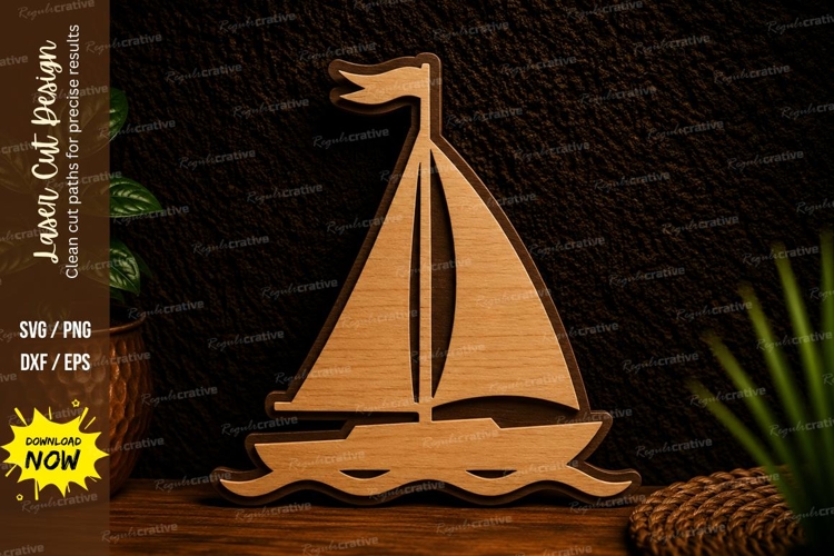 Minimal Sailboat Laser Cut SVG Design sailboat svg, sailing